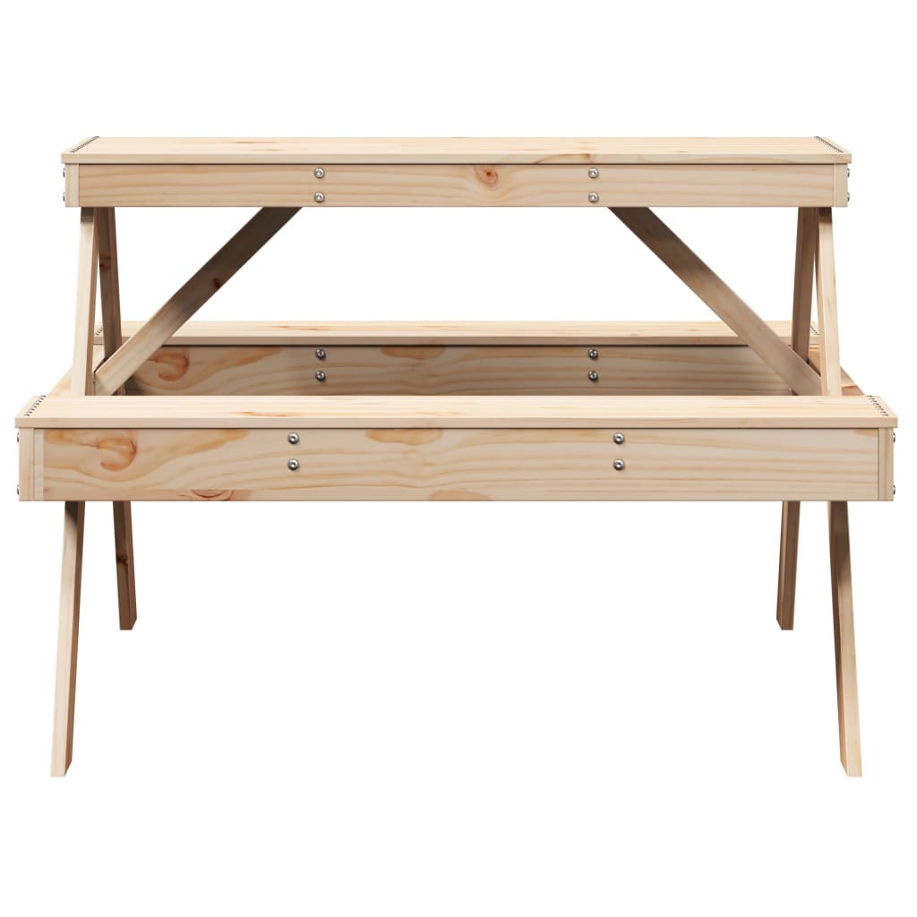 Picnic Table 105X134X75 Cm Solid Wood Pine