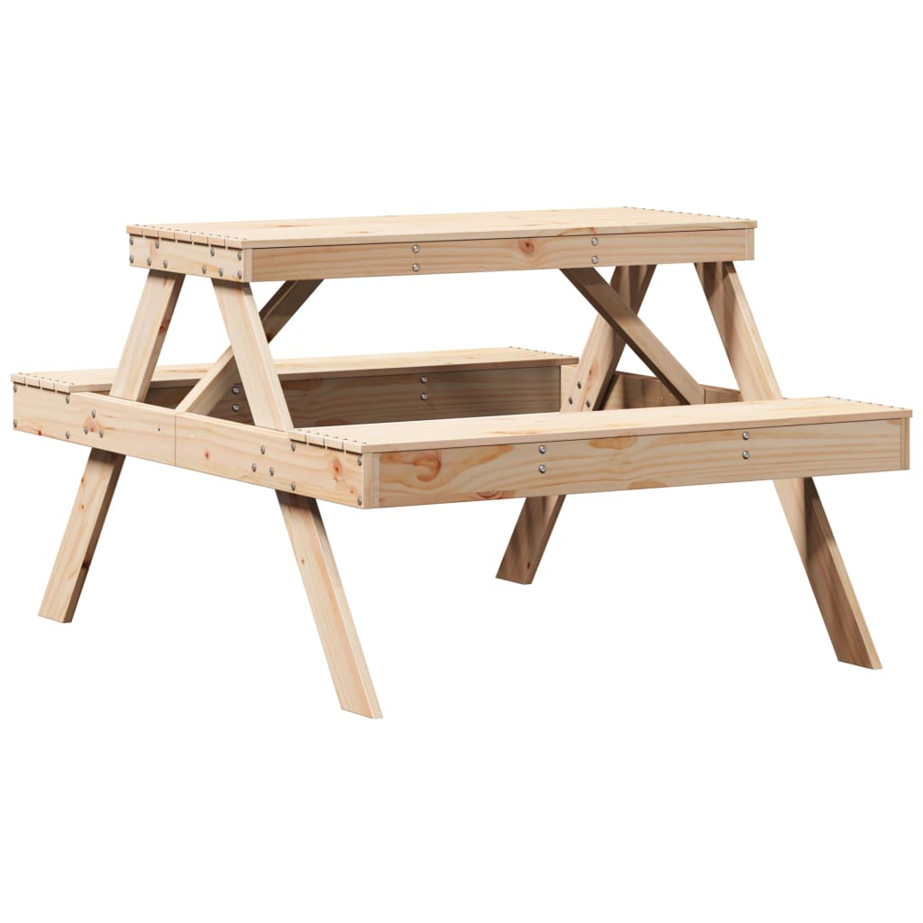 Picnic Table 105X134X75 Cm Solid Wood Pine