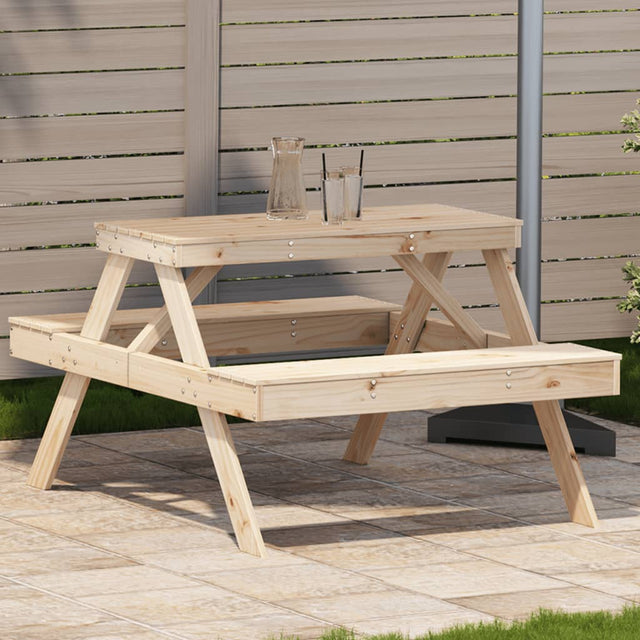 Picnic Table 105X134X75 Cm Solid Wood Pine