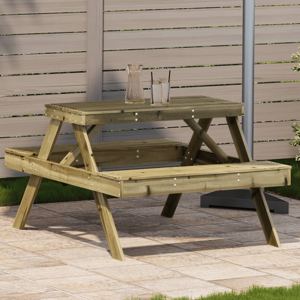 Picnic Table 105X134X75 Cm Solid Wood Pine