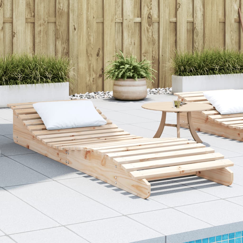 Sun Loungers 2 Pcs Solid Wood Pine