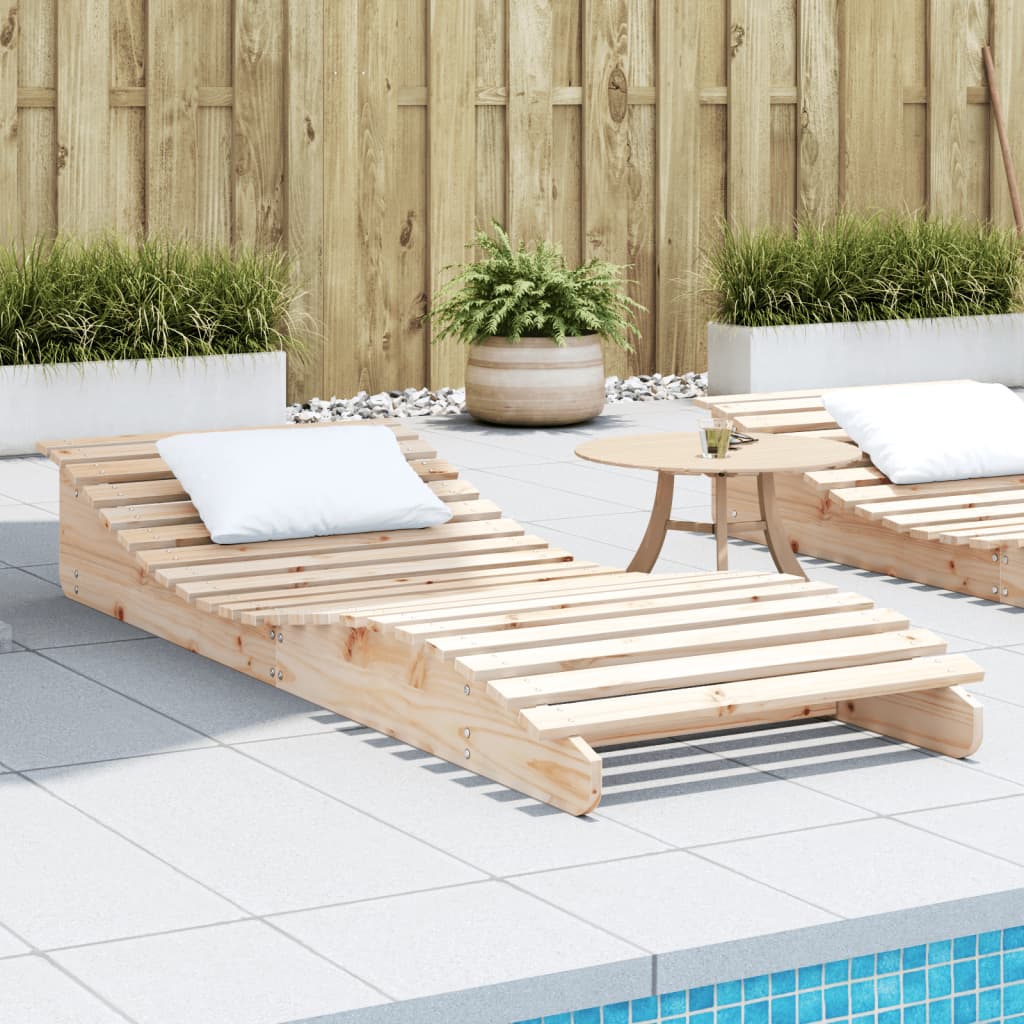 Sun Loungers 2 Pcs Solid Wood Pine