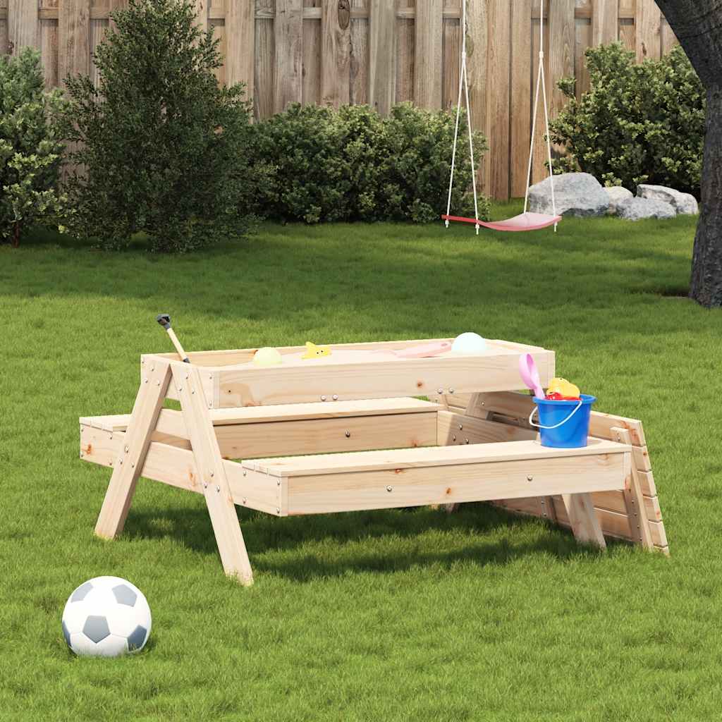 Picnic Table With Sandpit For Kids Solid Wood Pine