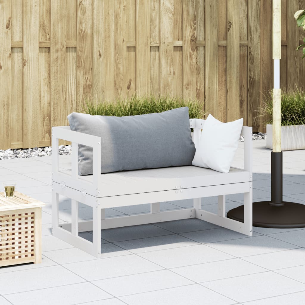 Garden Sofa Bench Extendable Solid Wood Pine