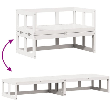 Garden Sofa Bench Extendable Solid Wood Pine