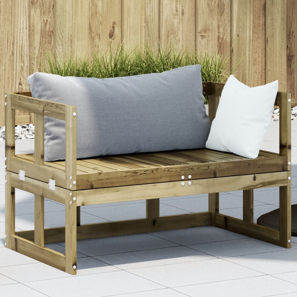 Garden Sofa Bench Extendable Solid Wood Pine