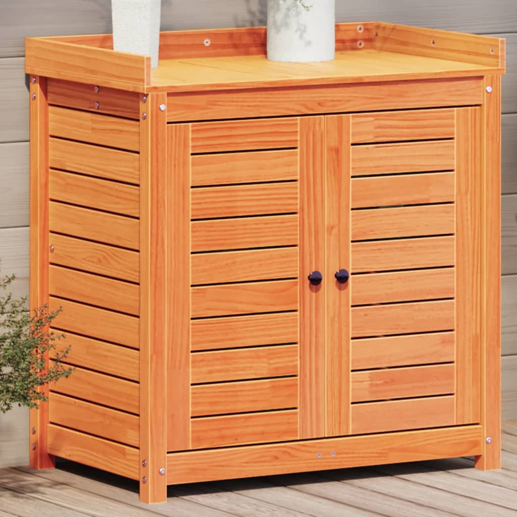 Potting Table With Shelves 82.5X50X86.5 Cm Solid Wood Pine