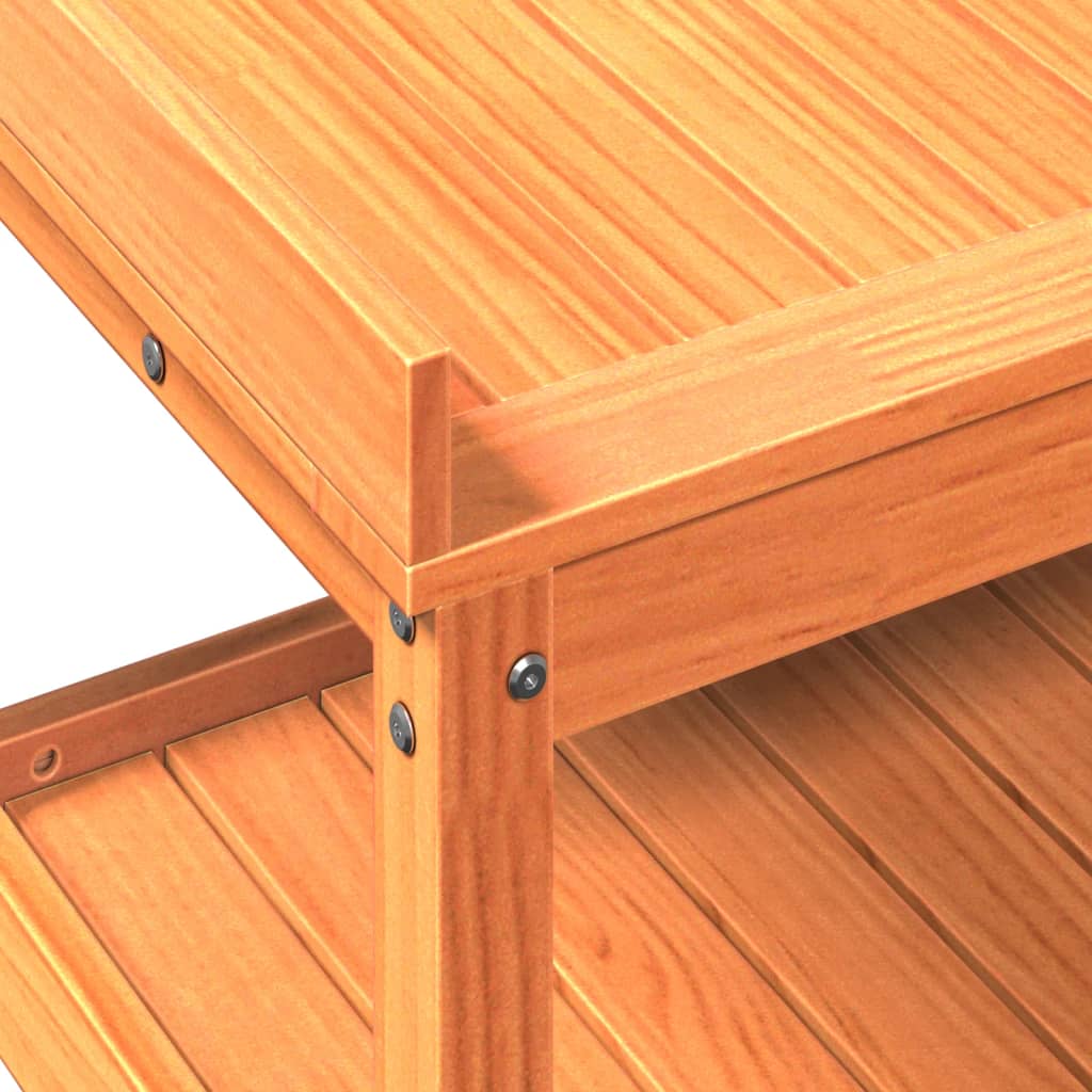 Potting Table With Shelves 108X45X86.5 Cm Solid Wood Pine
