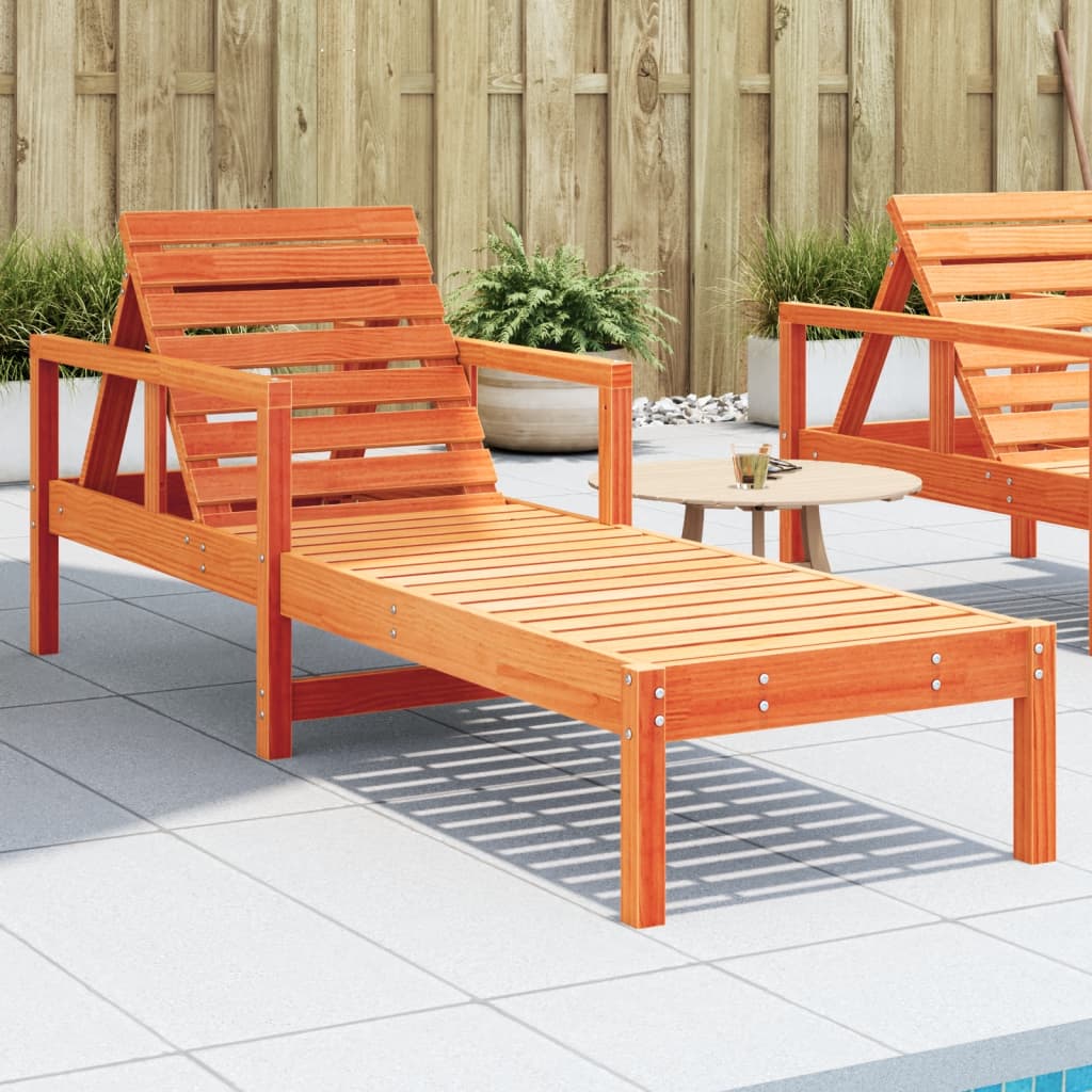 Sun Lounger 199.5X62X55 Cm Solid Wood Douglas