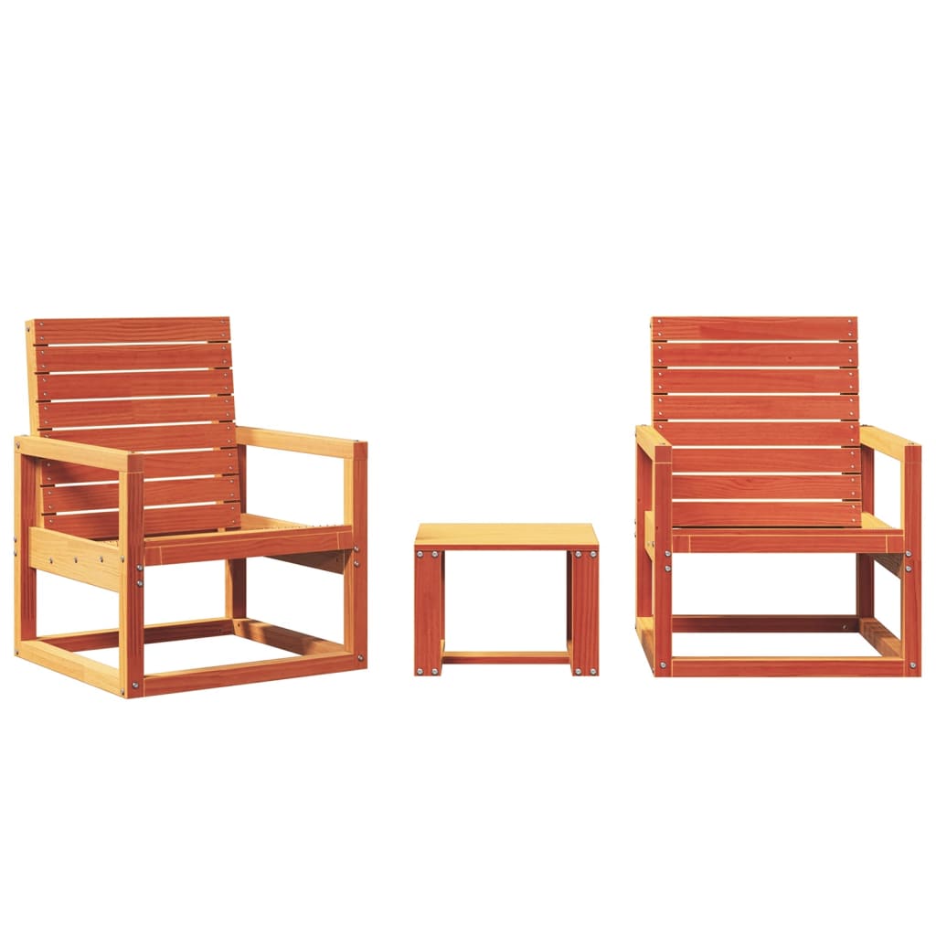 3 Piece Garden Lounge Set Solid Wood Pine