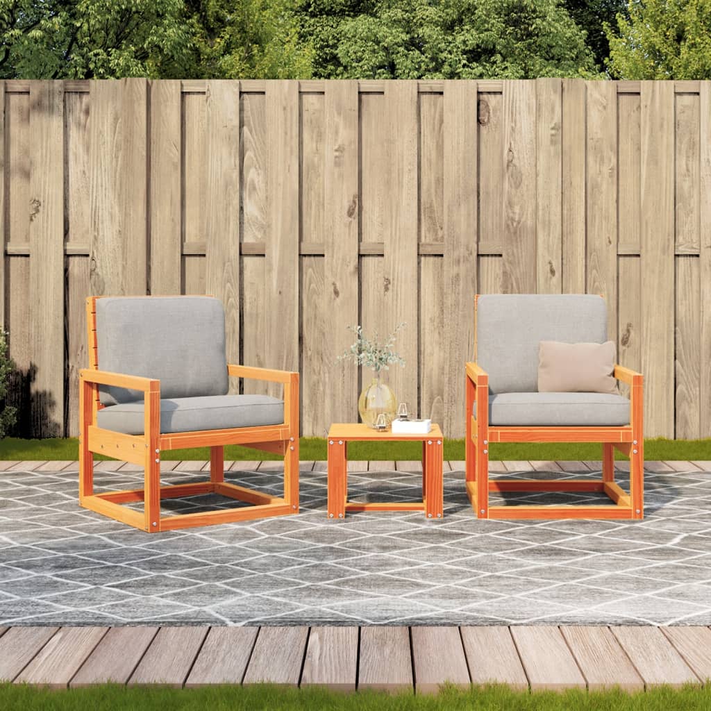 3 Piece Garden Lounge Set Solid Wood Pine