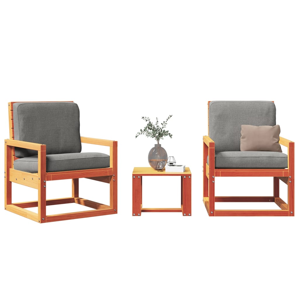 3 Piece Garden Lounge Set Solid Wood Pine