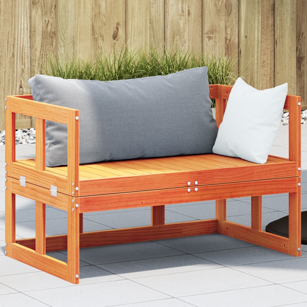 Garden Sofa Bench Extendable Solid Wood Pine