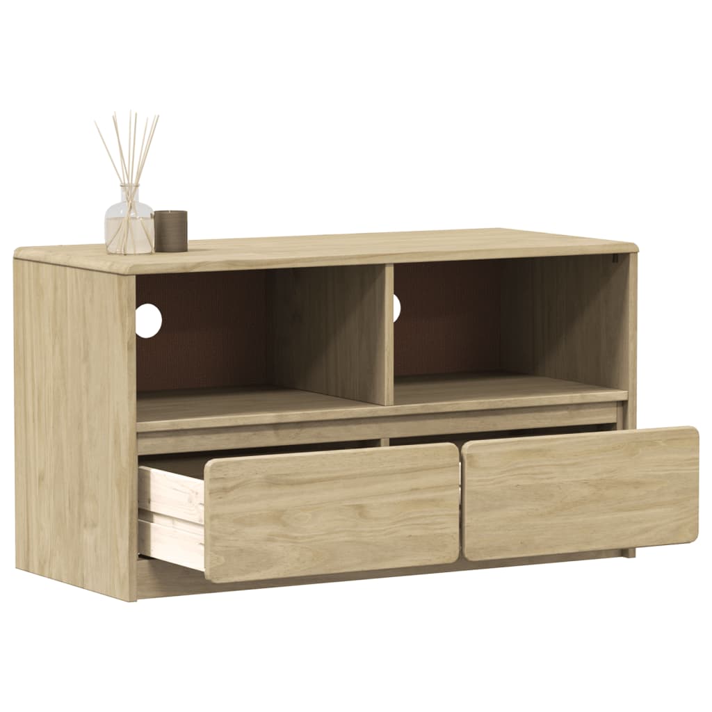 Tv Cabinet Sauda Oak 99X43X55 Cm Solid Wood Pine