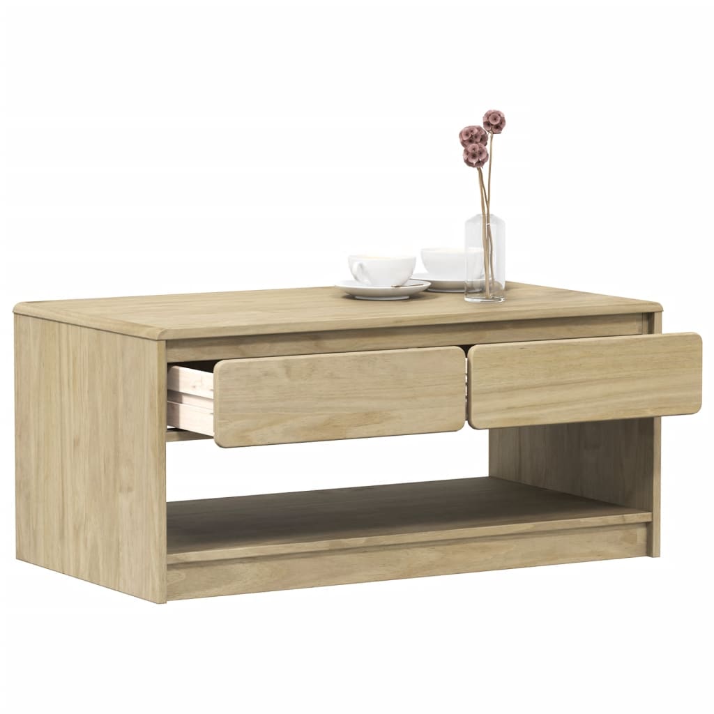 Coffee Table Sauda Oak 99X55X45 Cm Solid Wood Pine