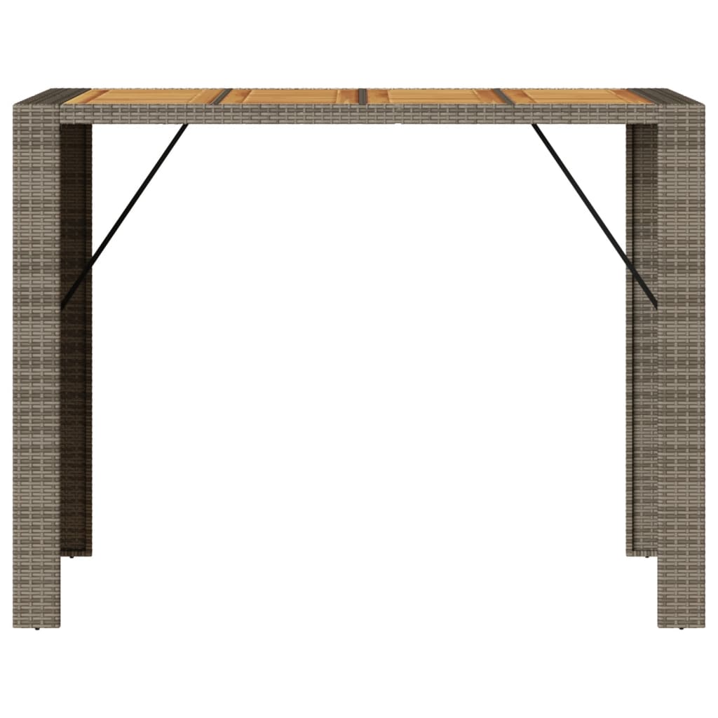 Garden Bar Table With Acacia Wood Top Poly Rattan