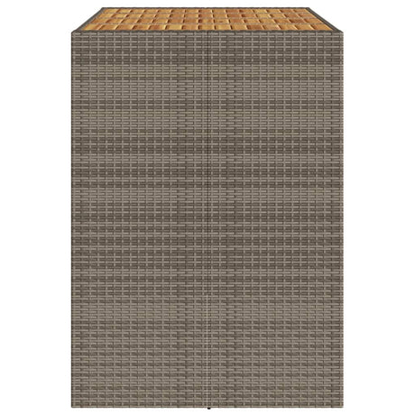 Garden Bar Table With Acacia Wood Top Poly Rattan