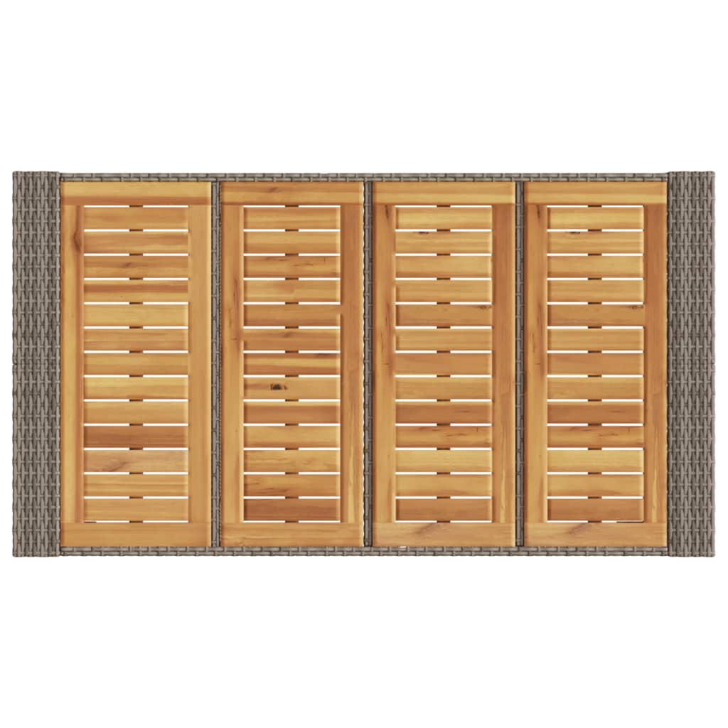 Garden Bar Table With Acacia Wood Top Poly Rattan