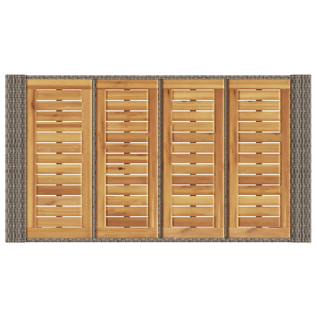 Garden Bar Table With Acacia Wood Top Poly Rattan