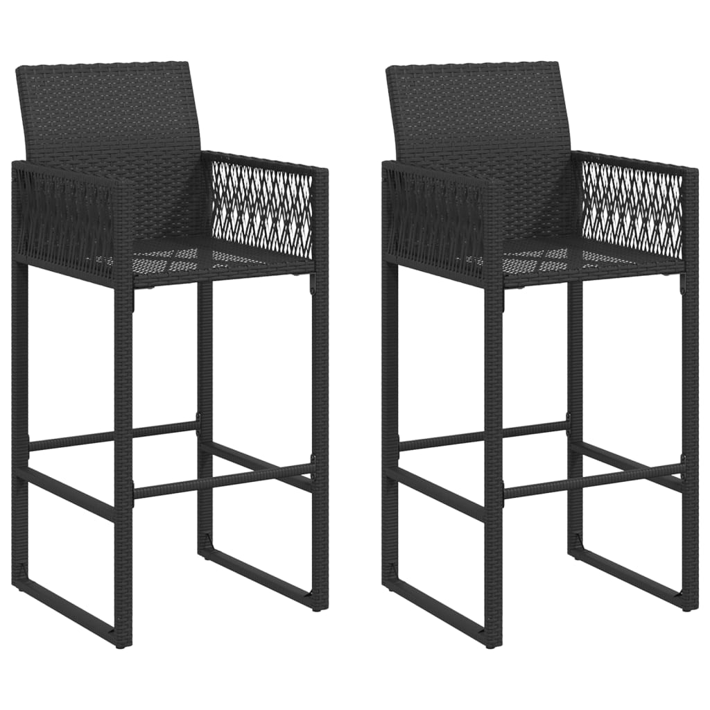 Garden Bar Stools 2 Pcs Poly Rattan
