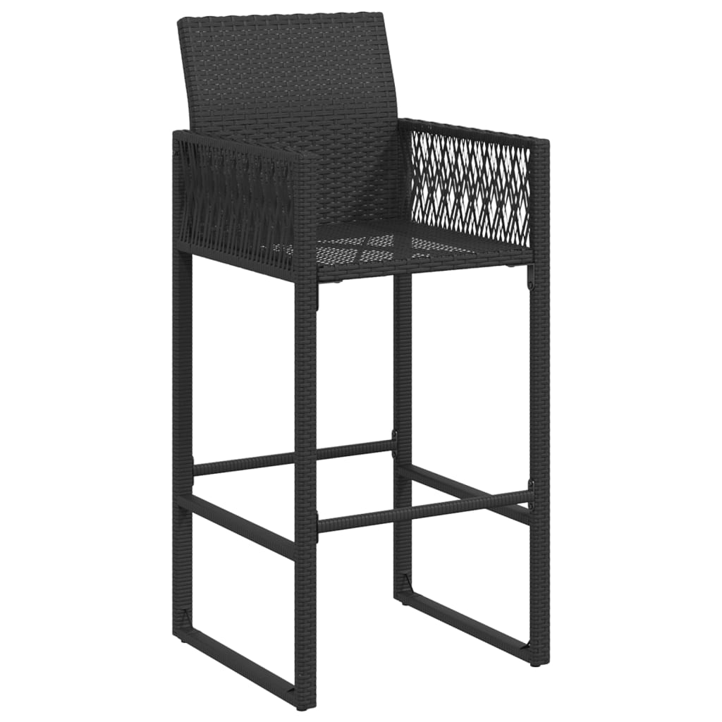 Garden Bar Stools 2 Pcs Poly Rattan