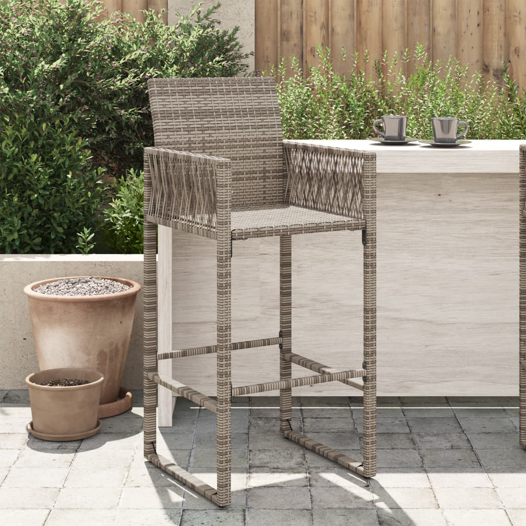 Garden Bar Stools 2 Pcs Poly Rattan