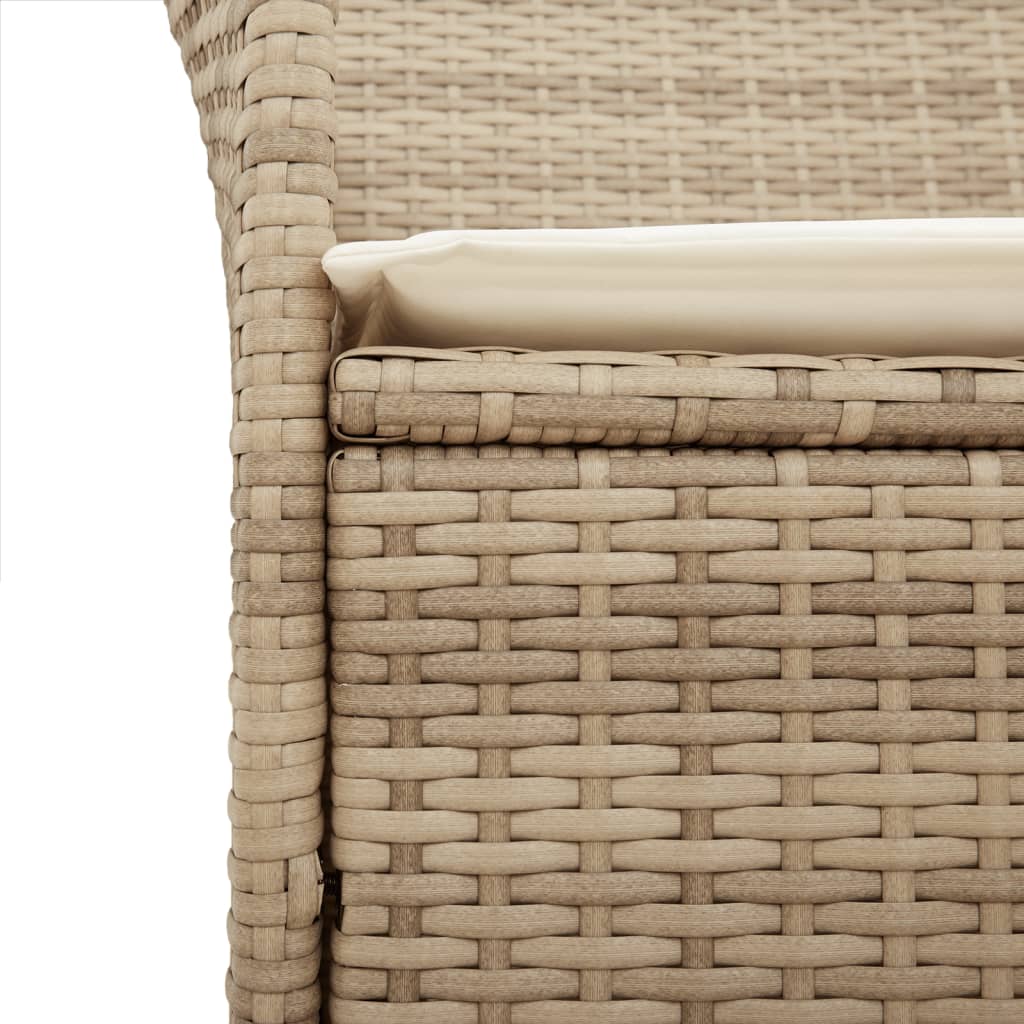 Garden Chairs With Cushions 2 Pcs Poly Rattan&Solid Wood