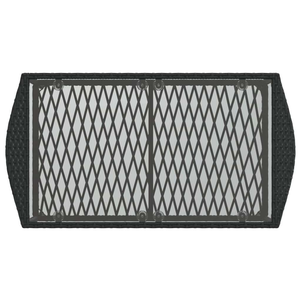 4 Piece Garden Sofa Set With Cushions Black Poly Rattan