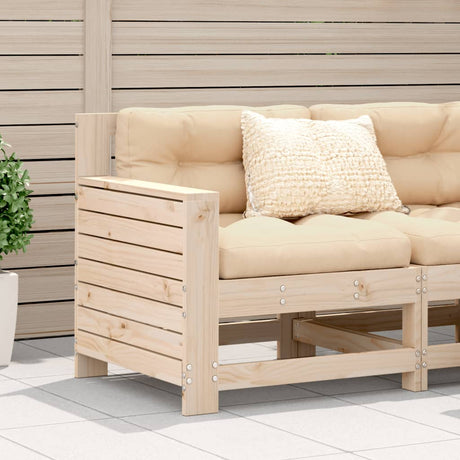 Garden Armrest Sofa With Side Table Solid Wood Pine