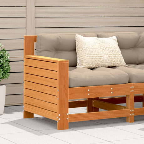 Garden Armrest Sofa With Side Table Solid Wood Pine