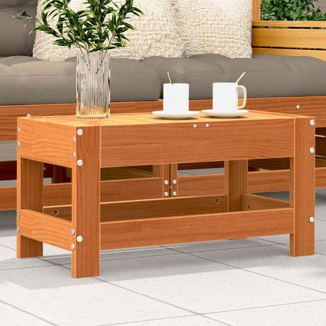 Garden Armrest Sofa With Side Table Solid Wood Pine