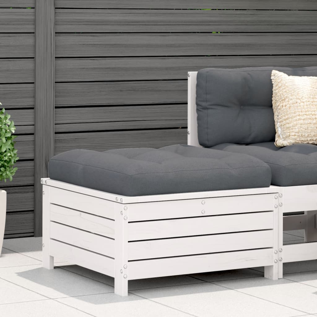 Garden Armrest Sofa With Side Table Solid Wood Pine