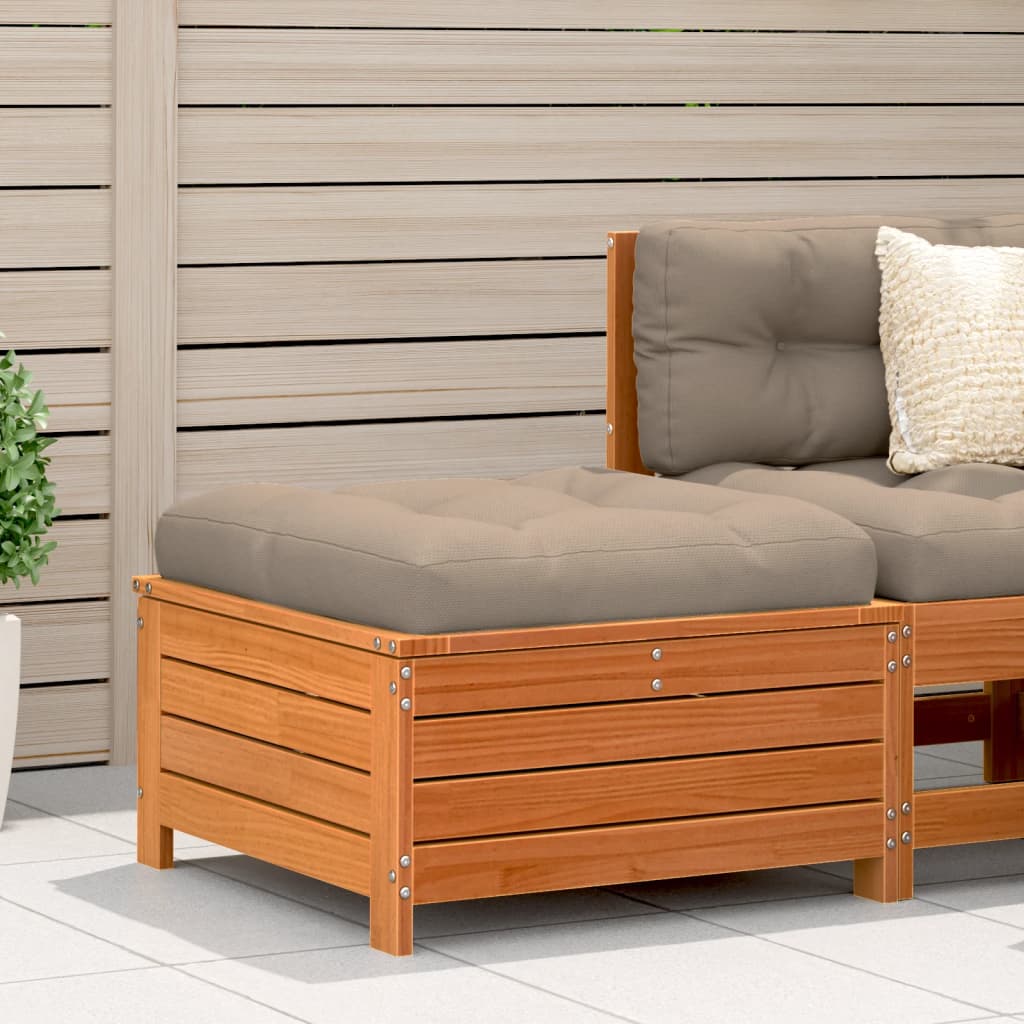 Garden Armrest Sofa With Side Table Solid Wood Pine