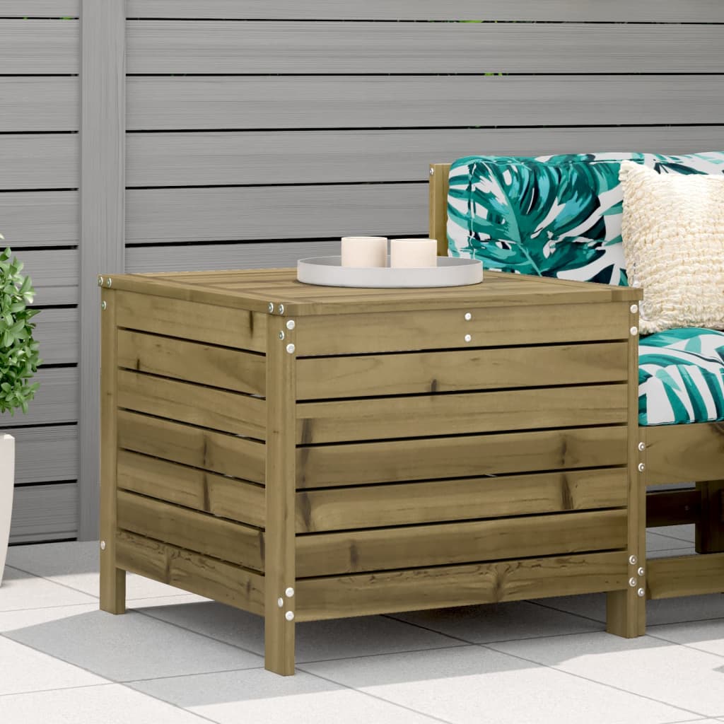 Garden Armrest Sofa With Side Table Solid Wood Pine
