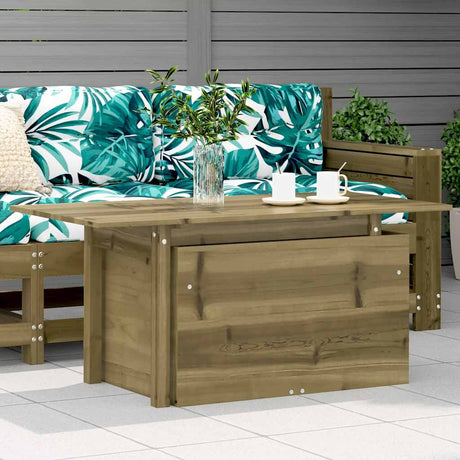 Garden Armrest Sofa With Side Table Solid Wood Pine