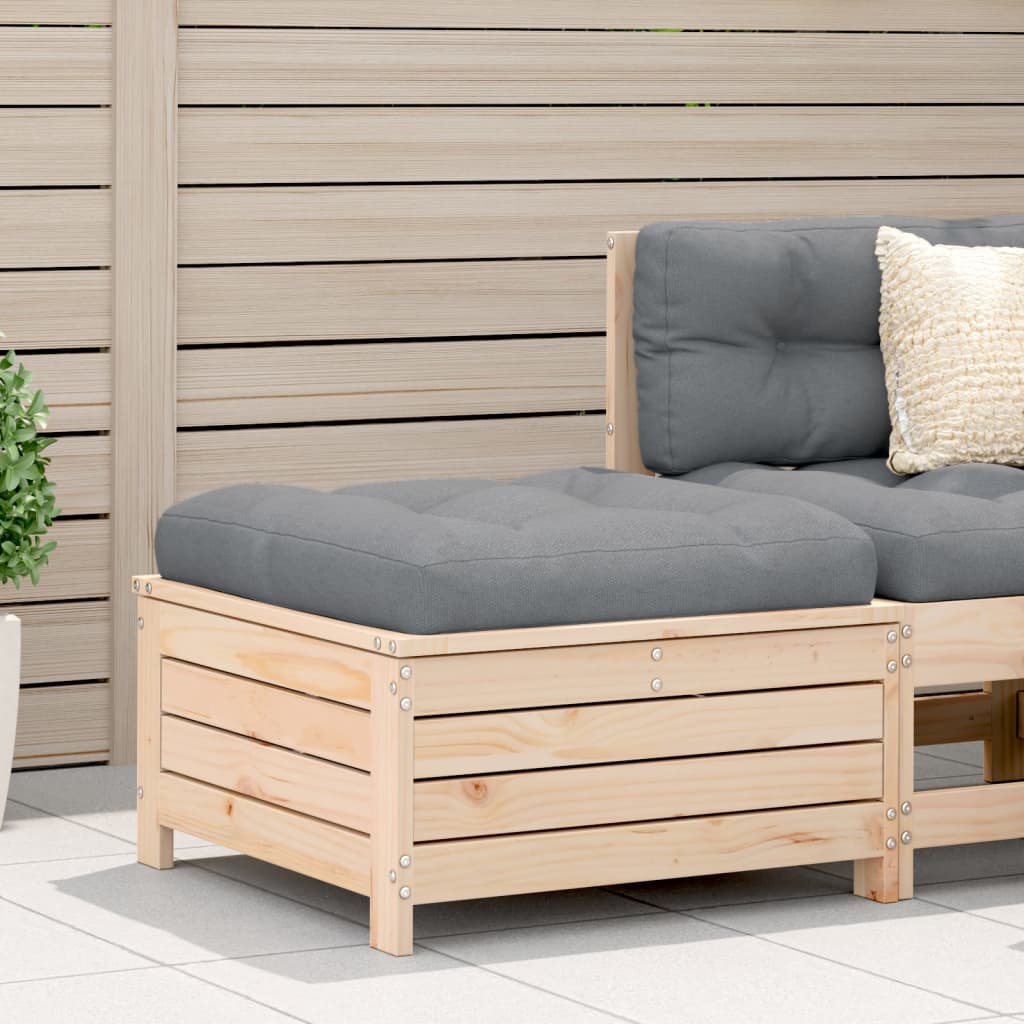 Garden Armrest Sofa With Cushion Wax Brown Solid Wood Pine