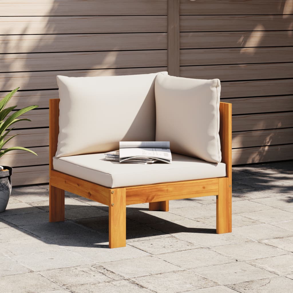 Garden With 1 Armrest 2-Seater Solid Wood Acacia