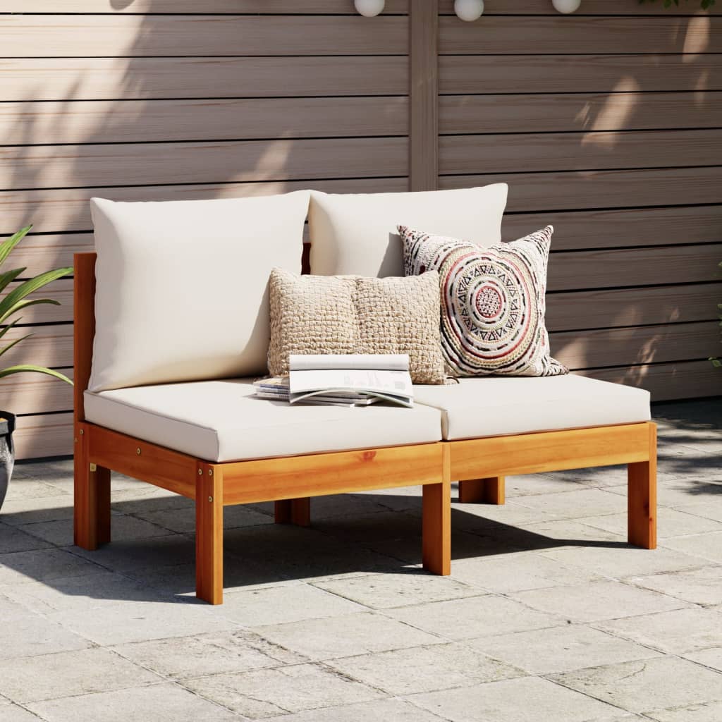 Garden With 1 Armrest 2-Seater Solid Wood Acacia