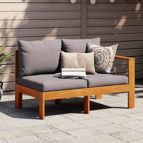 Garden With 1 Armrest 2-Seater Solid Wood Acacia