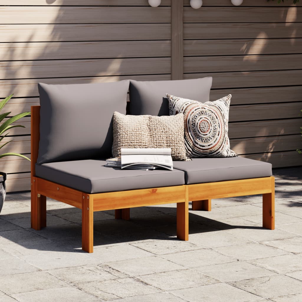 Garden With 1 Armrest 2-Seater Solid Wood Acacia