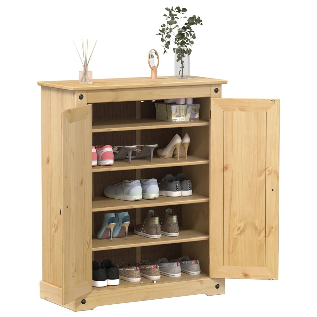 Shoe Cabinet Corona 86X38.5X108 Cm Solid Wood Pine