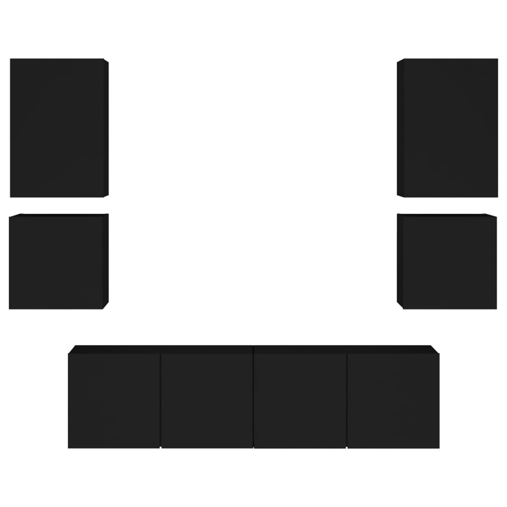 6 Piece Tv Wall Units Engineered Wood