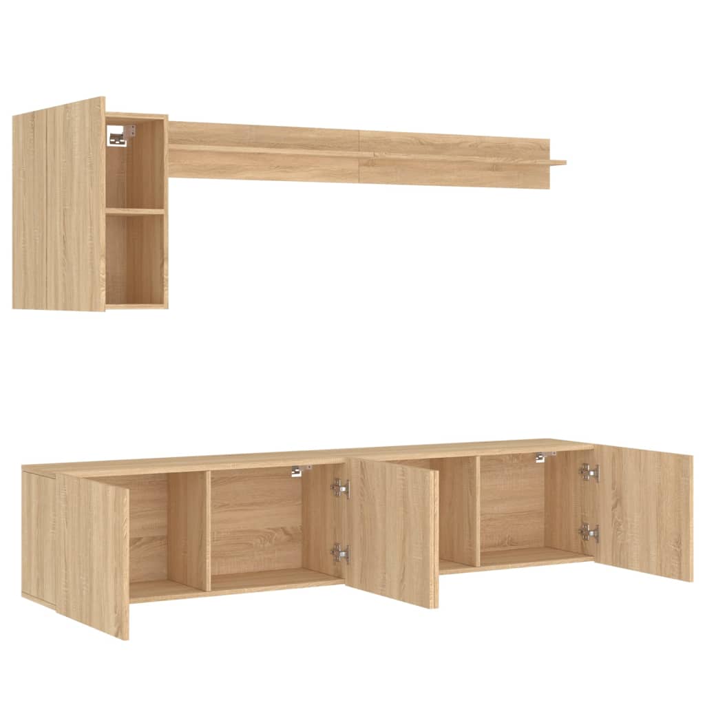 5 Piece Tv Wall Units Engineered Wood