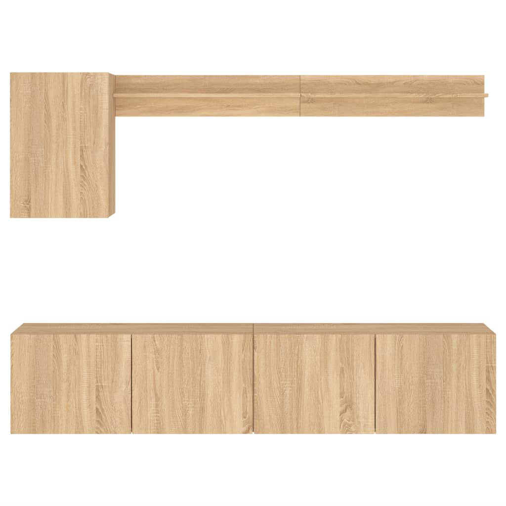 5 Piece Tv Wall Units Engineered Wood