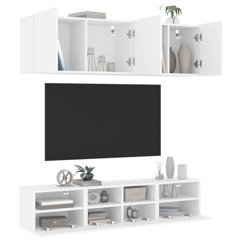 5 Piece Tv Wall Units Engineered Wood