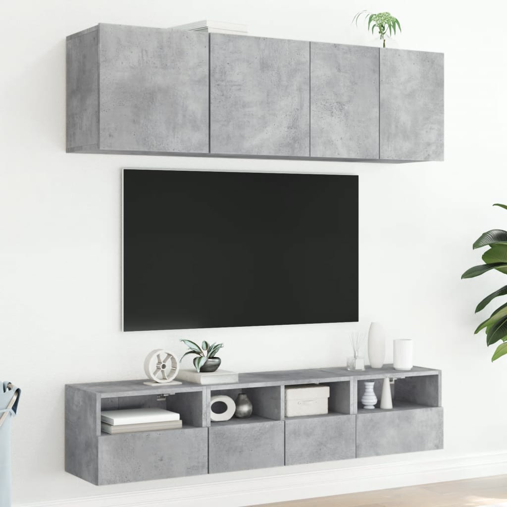 5 Piece Tv Wall Units Engineered Wood