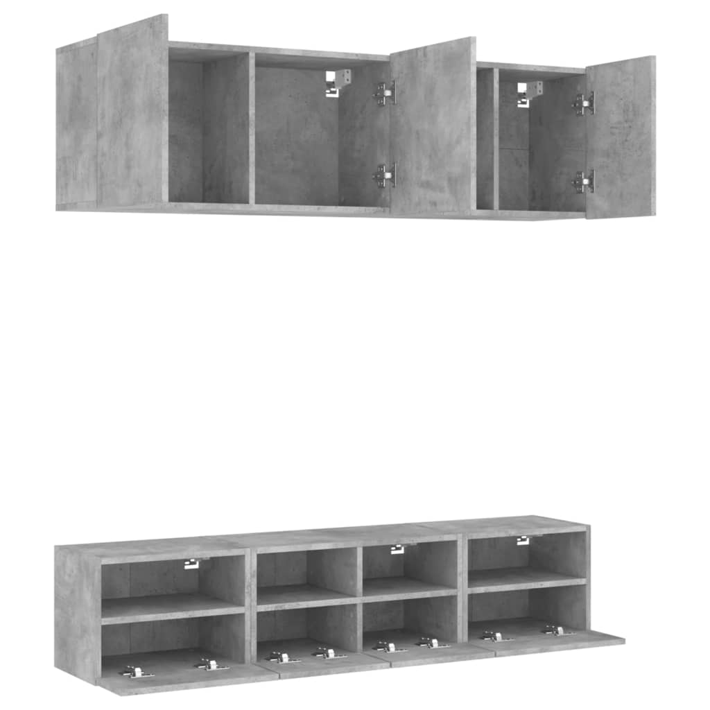 5 Piece Tv Wall Units Engineered Wood