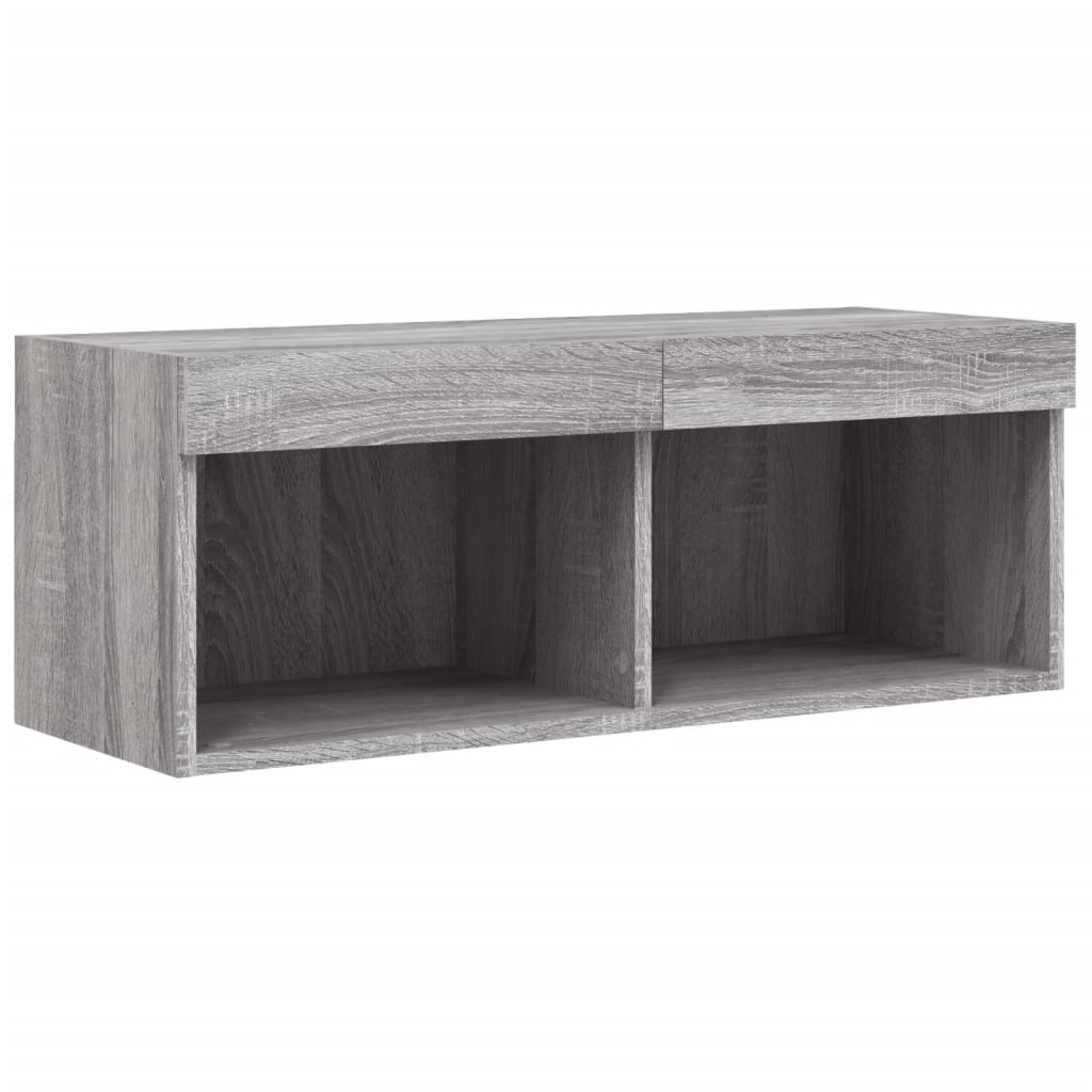 4 Piece Tv Wall Units With Led Engineered Wood
