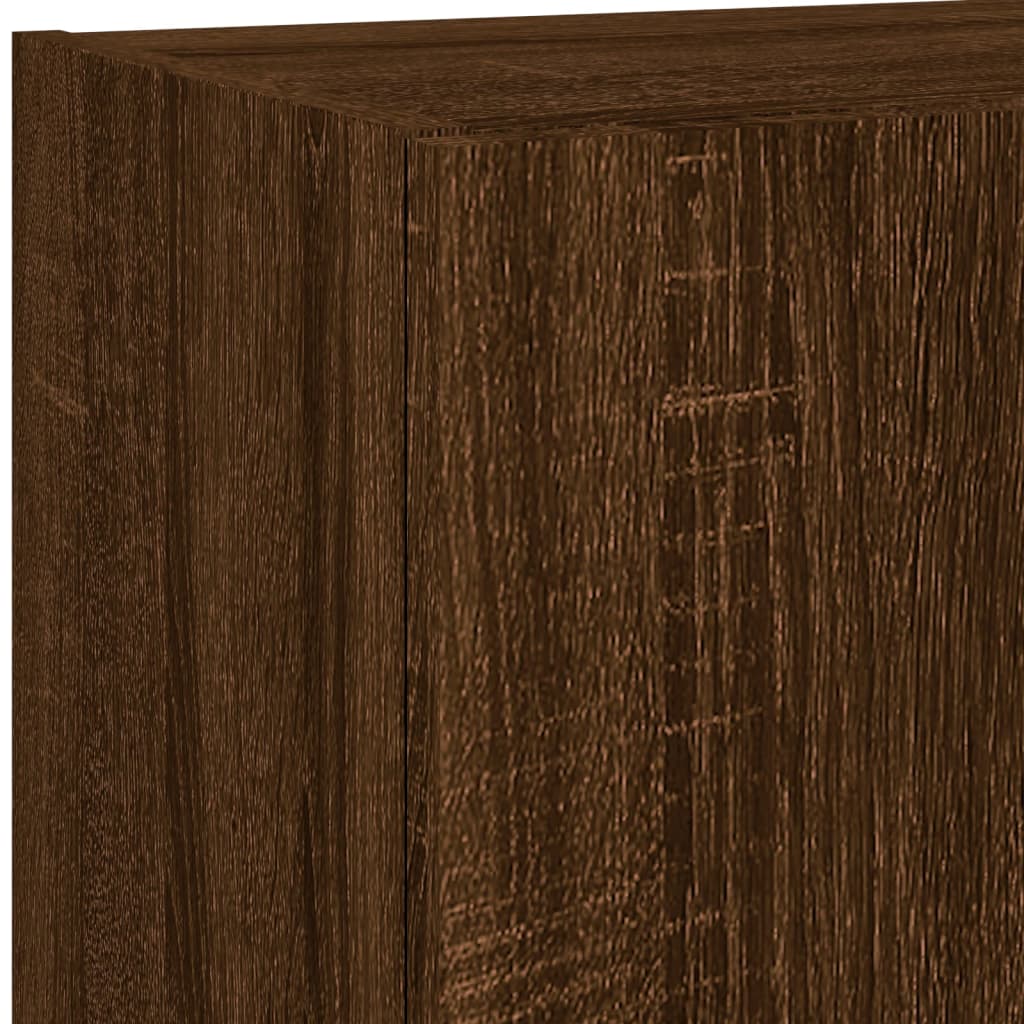 4 Piece Tv Wall Units With Led Engineered Wood