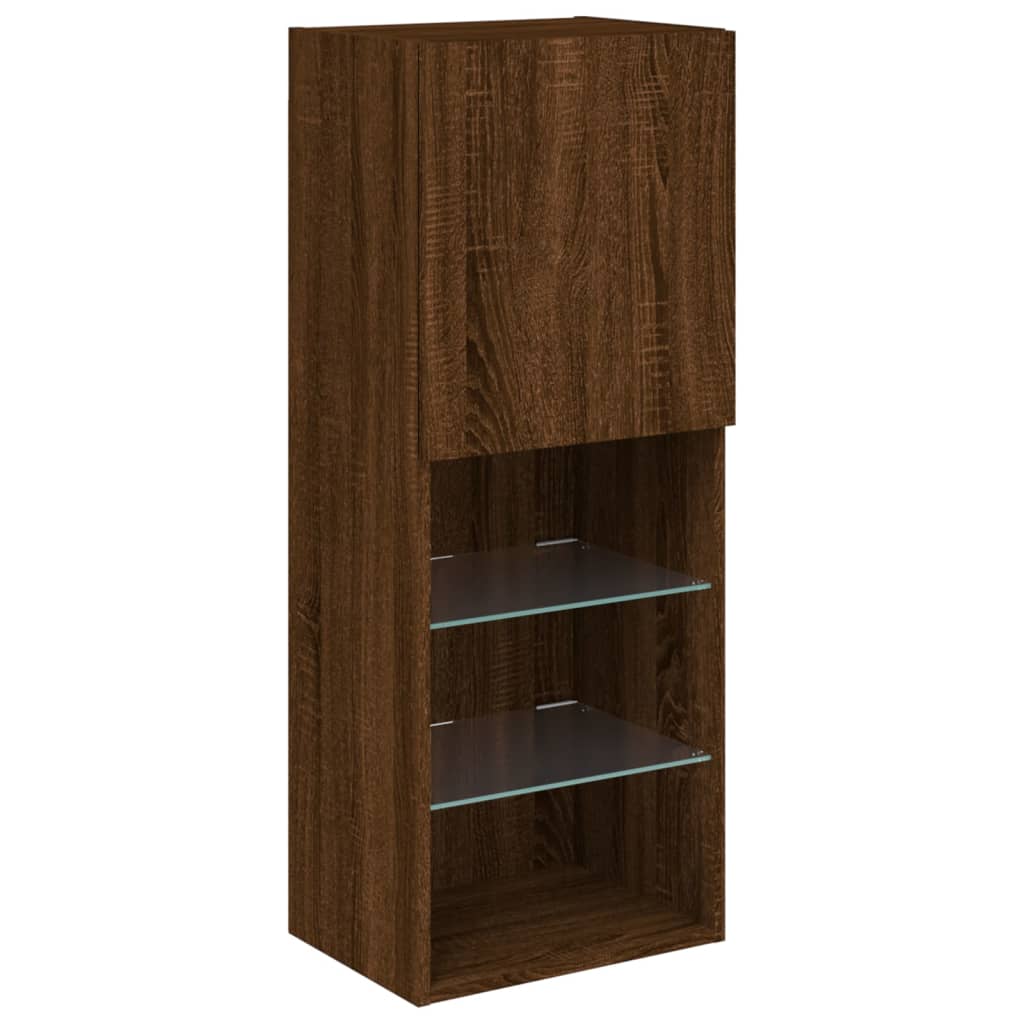 4 Piece Tv Wall Units With Led Engineered Wood